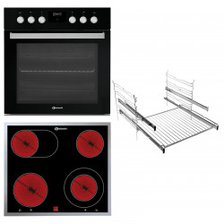 BAUKNECHT HEKO BLACK 500 P, Einbauherdset (Elektro-Kochfeld herdgebunden, A+, 65 l)