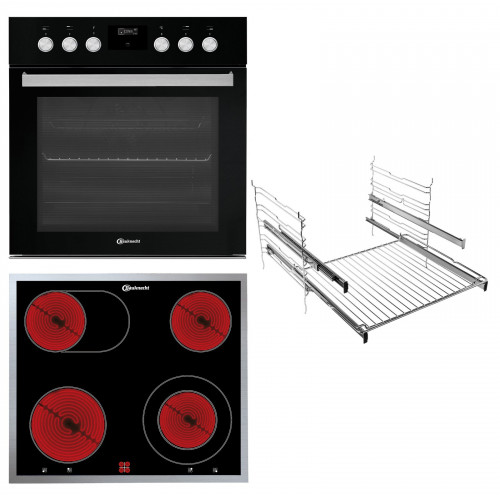 BAUKNECHT HEKO BLACK 500 P, Einbauherdset (Elektro-Kochfeld herdgebunden, A+, 65 l)