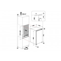 BAUKNECHT Einbaukühlschrank »BKSI 9GF2« 86,6 cm hoch 54,5 cm breit