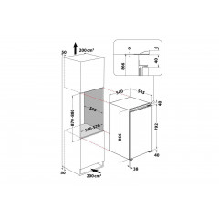 BAUKNECHT BKSI 9VF2 Einbau-Kühlschrank (126 l, E, 855 mm hoch, Weiß)