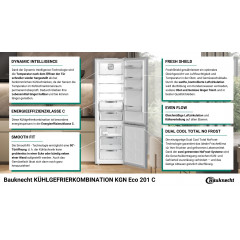 BAUKNECHT Kühl-/Gefrierkombination »KGN Eco 201 C« 203,5 cm hoch 59,5 cm breit Kein Abtauen und ideales Frischeklima dank Dual Cool Total NoFrost