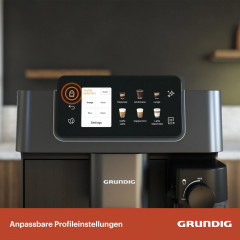 GRUNDIG KVA 8230 Kaffeevollautomat Anthrazit/Schwarz