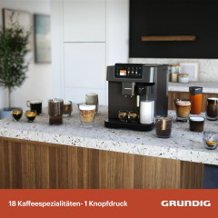 GRUNDIG KVA 8230 Kaffeevollautomat Anthrazit/Schwarz