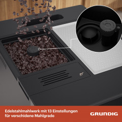 Grundig Kaffeevollautomat »KVA 6230« 1350W Kaffeevollautomat mit 19 Bar, Touch & GrindPro™ Mahlwerk