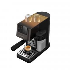 GRUNDIG KSM 6430 3-in-1 Espresso, Kaffeepads oder Kaffeekapseln, Siebträgermaschine Dark Inox/Schwarz