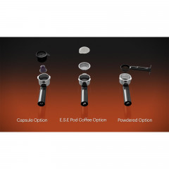 GRUNDIG KSM 6430 3-in-1 Espresso, Kaffeepads oder Kaffeekapseln, Siebträgermaschine Dark Inox/Schwarz