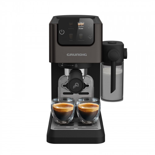 GRUNDIG KSM 6430 3-in-1 Espresso, Kaffeepads oder Kaffeekapseln, Siebträgermaschine Dark Inox/Schwarz