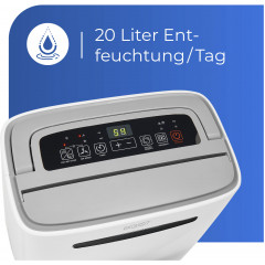 exquisit Luftentfeuchter »LE 2055 wes« Entfeuchtung 20 l/Tag Tank 5,5 l mobiles Gerät, Frost- & Überlaufschutz