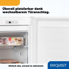 exquisit Gefrierschrank NoFrost »GS231-NF-H-010E weiss« 143,4 cm hoch 56 cm breit 4*-Gefrierschrank No Frost mit LED-Anzeige & praktischem Griff
