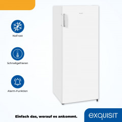 exquisit Gefrierschrank NoFrost »GS231-NF-H-010E weiss« 143,4 cm hoch 56 cm breit 4*-Gefrierschrank No Frost mit LED-Anzeige & praktischem Griff