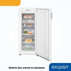 exquisit Gefrierschrank NoFrost »GS231-NF-H-010E weiss« 143,4 cm hoch 56 cm breit 4*-Gefrierschrank No Frost mit LED-Anzeige & praktischem Griff