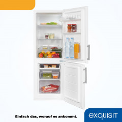 exquisit Kühl-/Gefrierkombination »KGC233-60-HE-040D« 142,2 cm hoch 50 cm breit Energieeffizienzklasse D, 173 Liter Nutzinhalt, 4 Sterne Gefrieren
