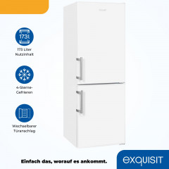 exquisit Kühl-/Gefrierkombination »KGC233-60-HE-040D« 142,2 cm hoch 50 cm breit Energieeffizienzklasse D, 173 Liter Nutzinhalt, 4 Sterne Gefrieren