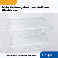 exquisit Kühl-/Gefrierkombination »KGC233-60-HE-040D« 142,2 cm hoch 50 cm breit Energieeffizienzklasse D, 173 Liter Nutzinhalt, 4 Sterne Gefrieren