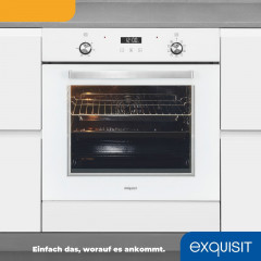 exquisit Backofen »EBE76-9-H-020 weiss« mit 1-fach-Teleskopauszug Pizzafunktion – ideal für Pizza, Focaccia und mehr!