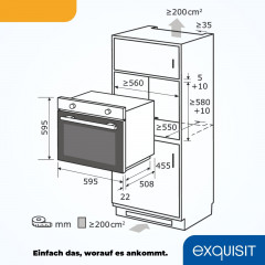 exquisit Backofen »EBE76-9-H-020 weiss« mit 1-fach-Teleskopauszug Pizzafunktion – ideal für Pizza, Focaccia und mehr!