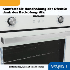 exquisit Backofen »EBE76-9-H-020 weiss« mit 1-fach-Teleskopauszug Pizzafunktion – ideal für Pizza, Focaccia und mehr!