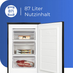 exquisit Gefrierschrank »GS81-040C schwarz« 85,5 cm hoch 54,5 cm breit energiesparend in Energieeffizienz C, 87 Liter Nutzinhalt, 4 Sterne
