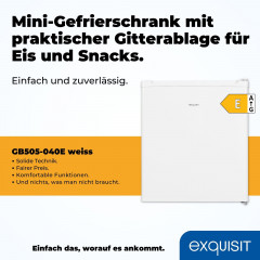 EXQUISIT GB505-040E weiss Mini-Gefrierschrank (E, 510 mm hoch)