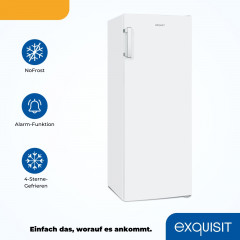 exquisit Gefrierschrank NoFrost »GS231-NF-H-040C weiss« 143 cm hoch 54 cm breit 4*-Gefrierschrank No Frost mit LED-Anzeige & praktischem Griff