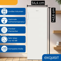 EXQUISIT GS5230-H-040D weiss Gefrierschrank (D, 1426 mm hoch)