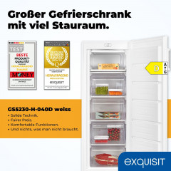 EXQUISIT GS5230-H-040D weiss Gefrierschrank (D, 1426 mm hoch)
