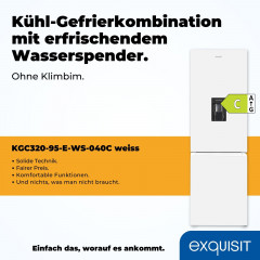 exquisit Kühl-/Gefrierkombination »KGC320-95-E-WS-040C« 185,8 cm hoch 60 cm breit