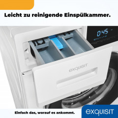exquisit Waschmaschine »WA9214-340A« 9 kg 1400 U/min AquaStop-Vollwasserschutz, Trommelreinigung für sauberen Innenraum