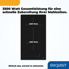 EXQUISIT EKI300-B-380 Induktionskochfeld (290 mm breit, 2 Kochfelder)