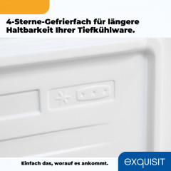 exquisit Gefrierschrank »GB40-050C weiss« 49,5 cm hoch 47,5 cm breit Kompakt & leise |Thermostat für Temperaturwahl | 4 Sterne Gefrieren