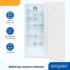 exquisit Getränkekühlschrank »GKS240-GT-160C weiss« 140 cm hoch 54 cm breit Alles auf einen Blick dank Isolierglastür zudem sehr energieeffizient