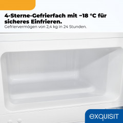 EXQUISIT KGC590-30-E-040E schwarz Kühl-Gefrierkombination (E, 850 mm hoch, Schwarz)