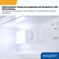 EXQUISIT KGC590-30-E-040E schwarz Kühl-Gefrierkombination (E, 850 mm hoch, Schwarz)