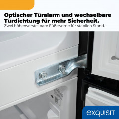EXQUISIT KGC590-30-E-040E schwarz Kühl-Gefrierkombination (E, 850 mm hoch, Schwarz)
