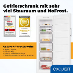 EXQUISIT GS5271-NF-H-040E weiss Gefrierschrank (E, 1700 mm hoch)