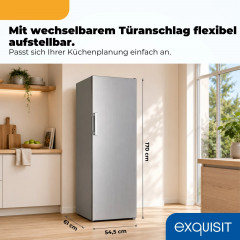 EXQUISIT GS5271-NF-H-040C inoxlook Gefrierschrank (C, 1700 mm hoch)