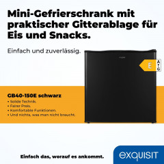 exquisit Gefrierschrank »GB40-150E schwarz« 51 cm hoch 47 cm breit Praktischer Mini-Gefrierschrank 4*-Gefrierfach, flexibel & einfach
