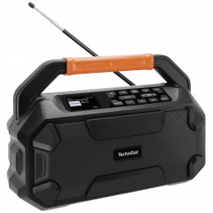 TechniSat DIGITRADIO 231 OD Baustellenradio DAB, DAB+, UKW AUX, Bluetooth® Weckfunktion, wiederaufladbar Schwarz