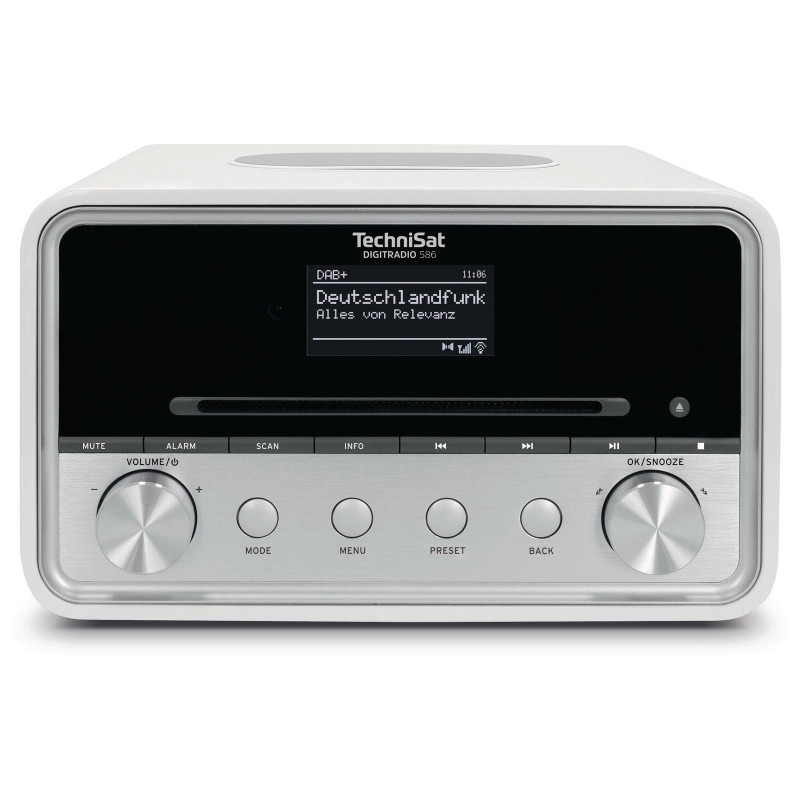 TECHNISAT DIGITRADIO 586 DAB+ Radio, AM, FM, DAB+, Internet Radio, Bluetooth, Weiß/Silber