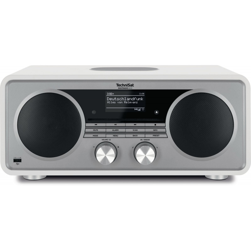 TECHNISAT DIGITRADIO 602 DAB+ Radio, AM, FM, DAB, DAB+, Internet Radio, Bluetooth, Weiß/Silber