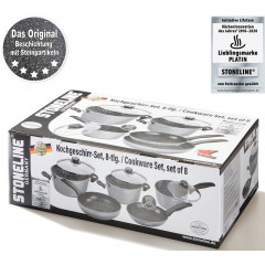 STONELINE Topf-Set Set, Bratentopf 20 cm, Kochtopf 20 cm, Kasserolle 18 cm, Pfanne 20/24 cm, 5 Stk. tlg. Aluminium