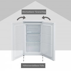 TELEFUNKEN CF-34-101-W Gefrierschrank (E, 160 kWh/Jahr, 63 l, 82,1 cm hoch)