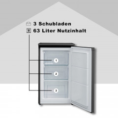 TELEFUNKEN CF-34-101-B Gefrierschrank (E, 160 kWh/Jahr, 63 l, 82,1 cm hoch)