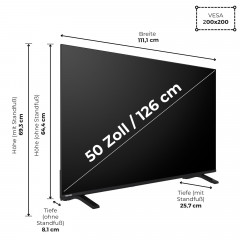 TOSHIBA 50UV1563DDW LED TV (Flat, 50 Zoll / 126 cm, UHD 4K, SMART TV)