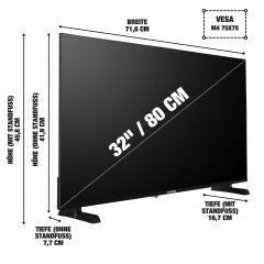 TELEFUNKEN XH32TP900S LED TV (Flat, 32 Zoll / 80 cm, HD-ready, SMART TV)