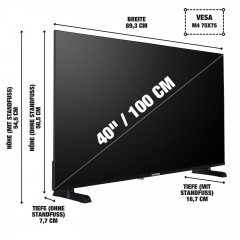 TELEFUNKEN XF40TP900S LED TV (Flat, 40 Zoll / 100 cm, Full-HD, SMART TV)