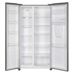 PKM NoFrost Kühlschrank 439L Touch Bedienung Gefrierschrank Holiday Side-by-Side (E, 59,0 cm hoch, silber)