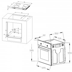 PKM BIC3-I-GK-B2, Einbauherdset (Glaskeramik, A, 59 l)