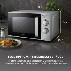 Caso Mikrowelle »3329 MG 25 Ecostyle Ceramic« Grill | Mikrowelle 1200 W Mikrowelle und Grill