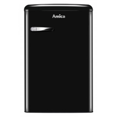 AMICA KS 15614 S Retro Edition Kühlschrank (108 l, E, 860 mm hoch, Schwarz)